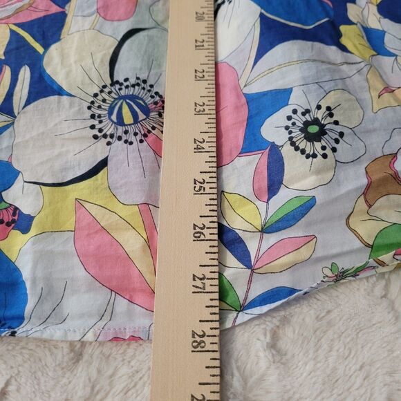 Talbots Top Womens Size Large Floral Popover Ruffle Collar Cotton - Picture 8 of 8